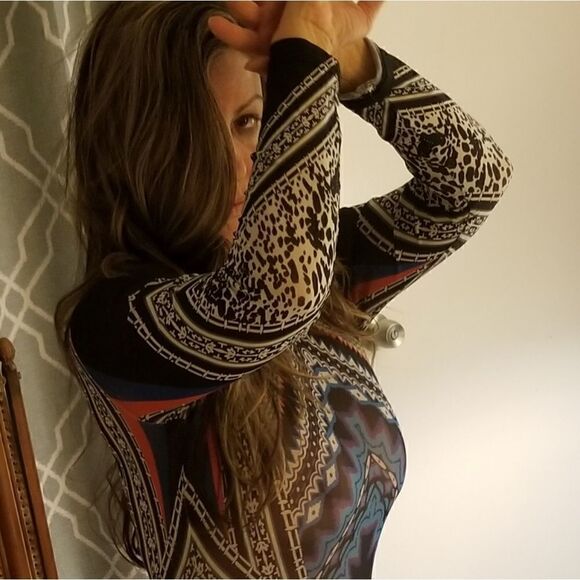 Mesh top black body suit with snap bottom - Picture 2 of 15